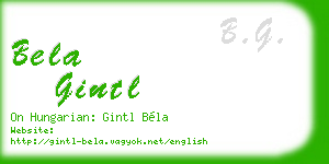 bela gintl business card